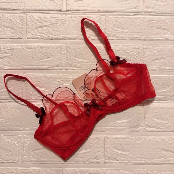 New Agent Provocateur Lorna Bra Color Red/Fire Size 34D - Picture 15 of 15